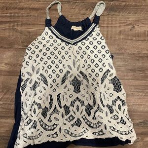 Kid’s White and Blue Lace Tank Top from REWIND size: S
